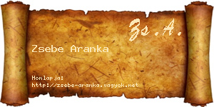 Zsebe Aranka névjegykártya