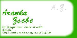 aranka zsebe business card